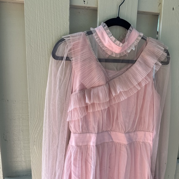 Boutique Pink ruffle dress with a sheer mesh overlay 🫶🏻✨ - Picture 2 of 4